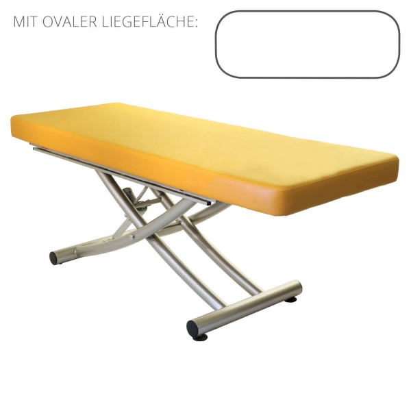 Lomi Massageliege MATERA 1 Segment ovale Liegefläche | PU- sol (gelb)